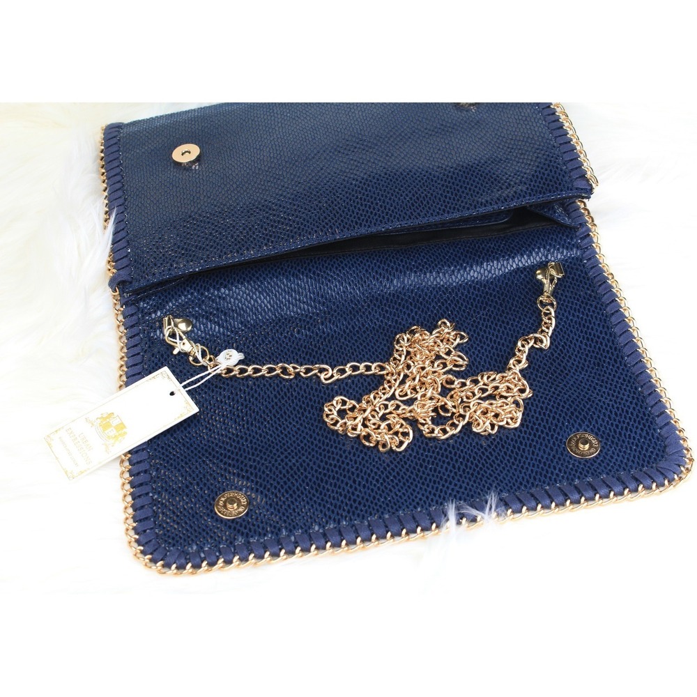 Urban Expressions NWT Luxury Clutch Reptile Chain Handcrafted Vegan Leather $65 - Picture 7 of 12